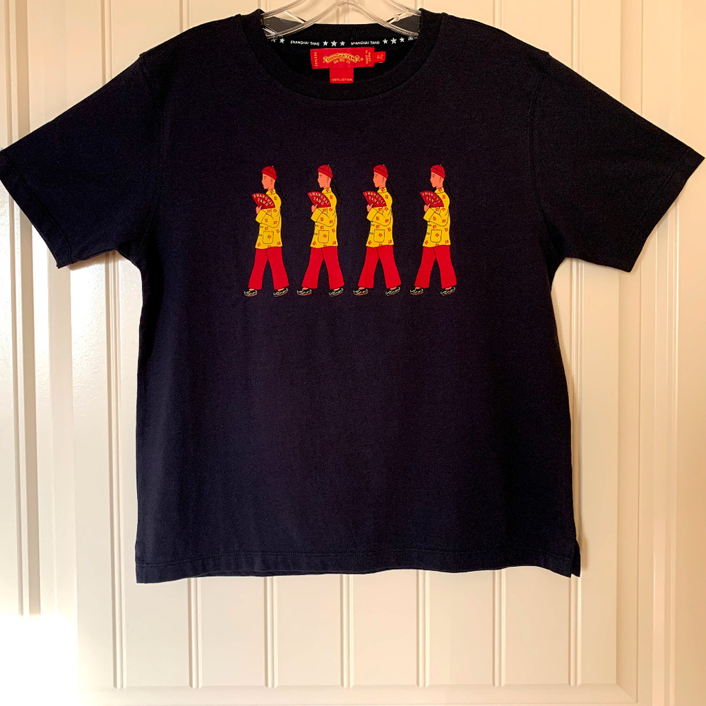 NWT Shanghai Tang Chinese Black Graphic T-Shirt